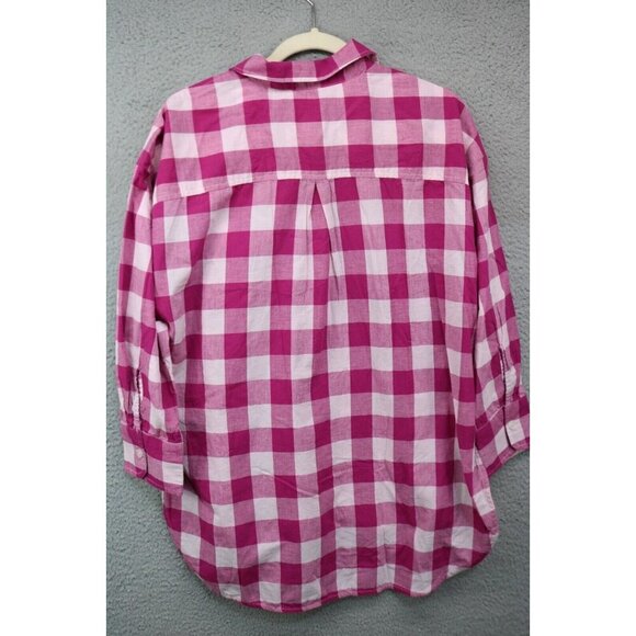 Maeve by Anthropologie Gingham Plaid Small Button Up Shirt-Beachy - Picture 10 of 12